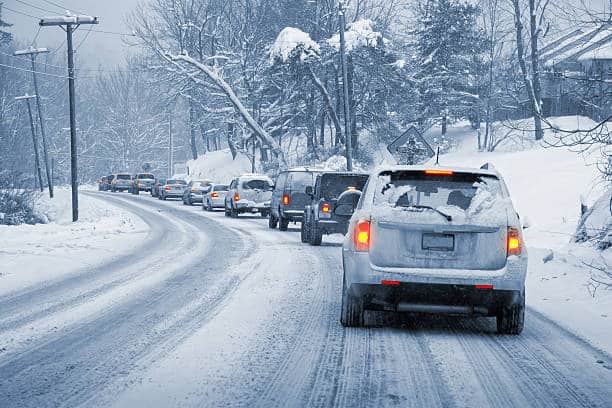 winter driving car